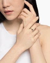 Petite Cable Ring in Sterling Silver with 14K Yellow Gold and Amethyst, 2.8mm